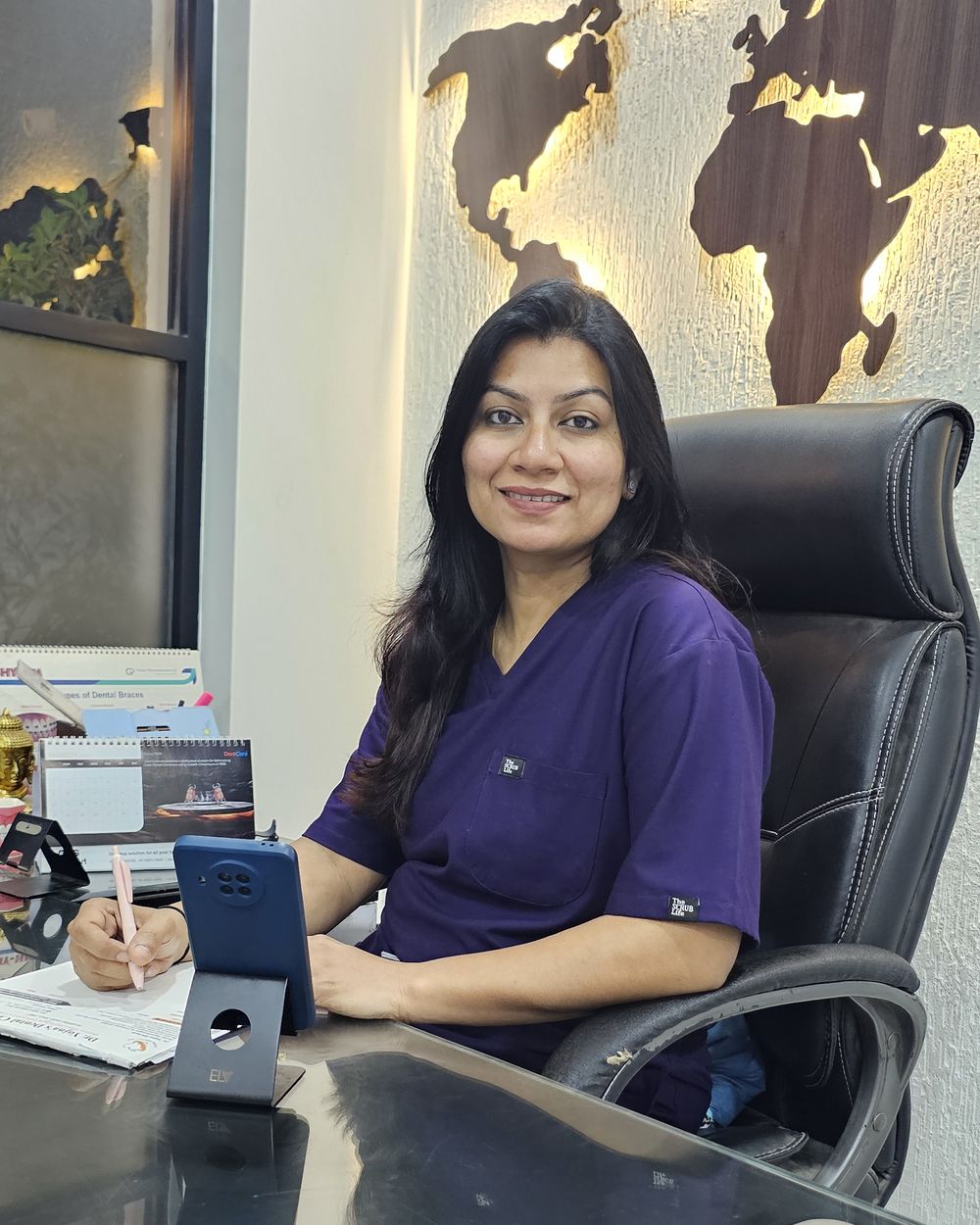 Dr. Yojna Shriwas reviewing a case at her desk